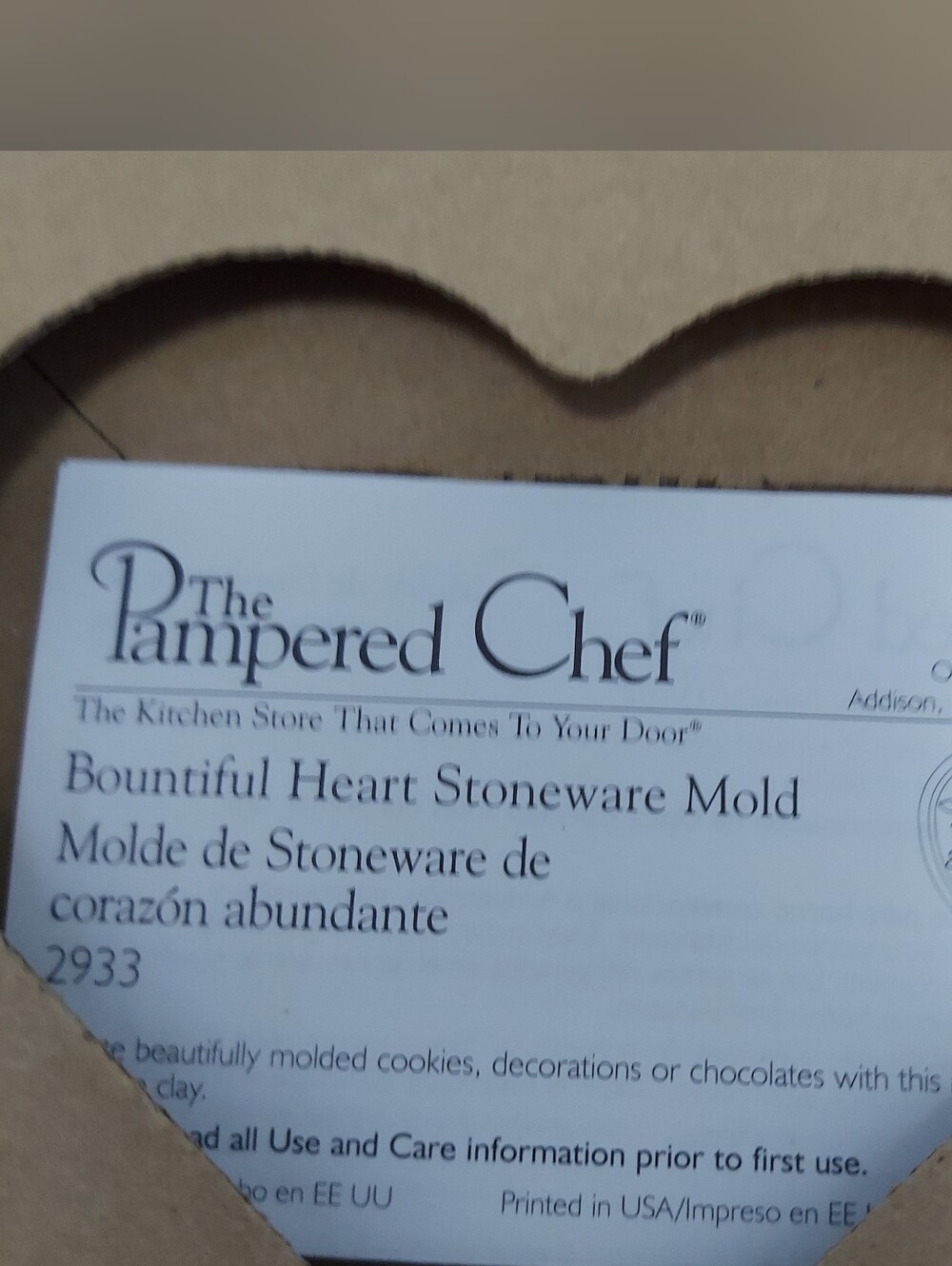 The Pampered Chef Cookie Art Mold Heart Shape Stoneware Lot of 3 NIB - Picture 4 of 16